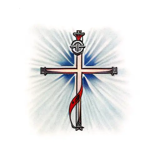 Christian Cross With Iv Ix Mmv On It