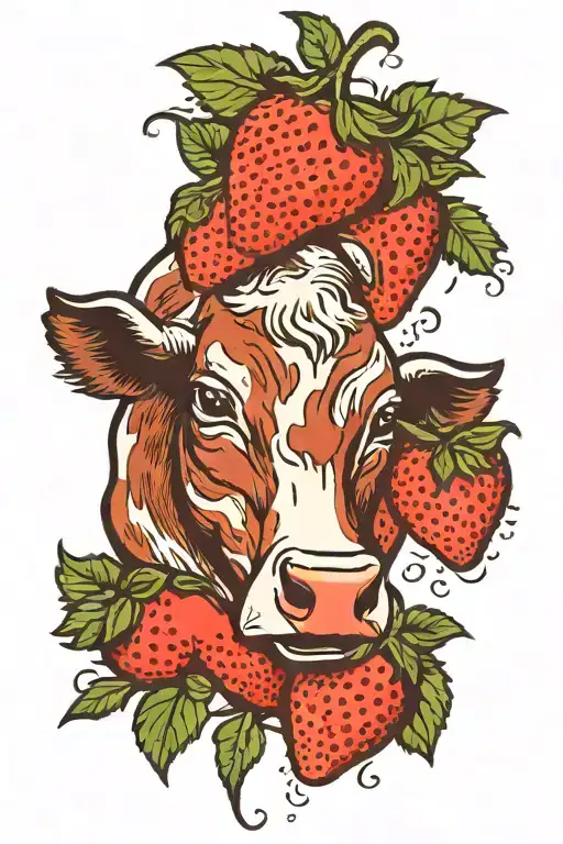 Cow Pooping On A Strawberry