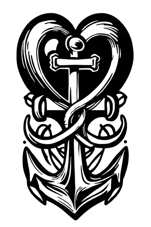 Cross Anchor Heart Intertwined