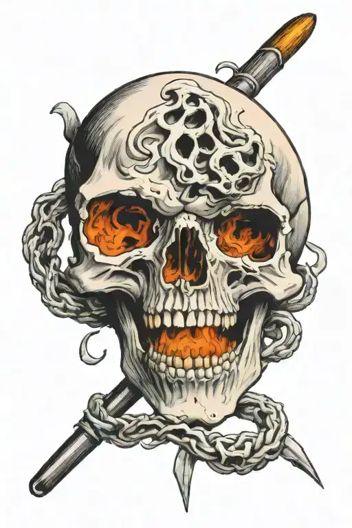 Balrog Skull Pierced By Gandalf's Staff