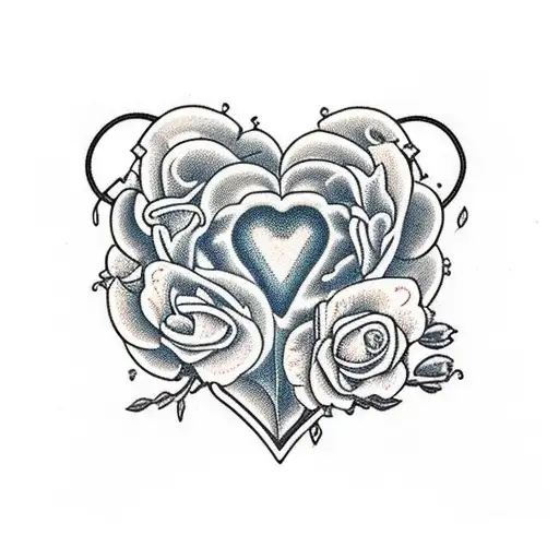 Anatomical Heart With Flowers Adhd With The Name Winnie