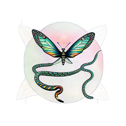Butterfly With Snake And Universe