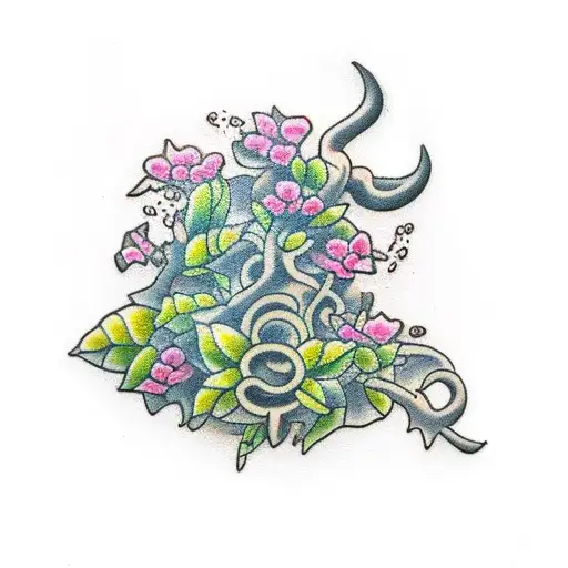 Vine With Wildflowers Growing From It