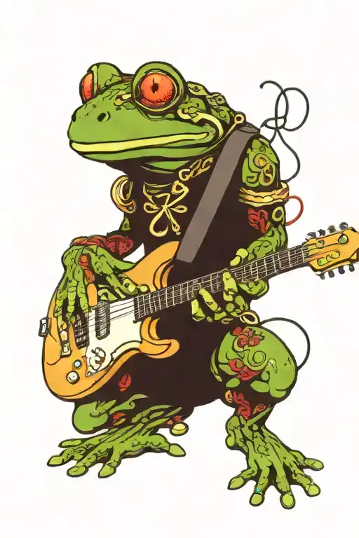 Music Guitar Dj Frog Wearing