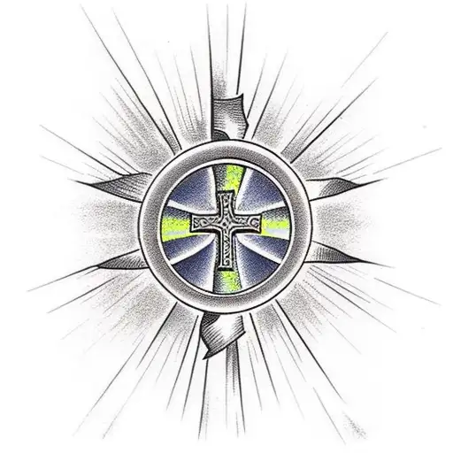 Christian Cross In Front Of Dark Skies