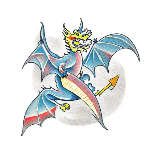 A Dragon Windsurfing In The Sky