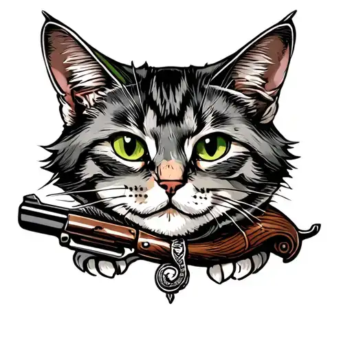 Cowboy Cat With A Gun