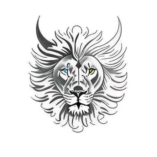 Lion And Roman Warrior Fighiting