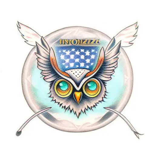 Owl Feather With Dagaz Runestone