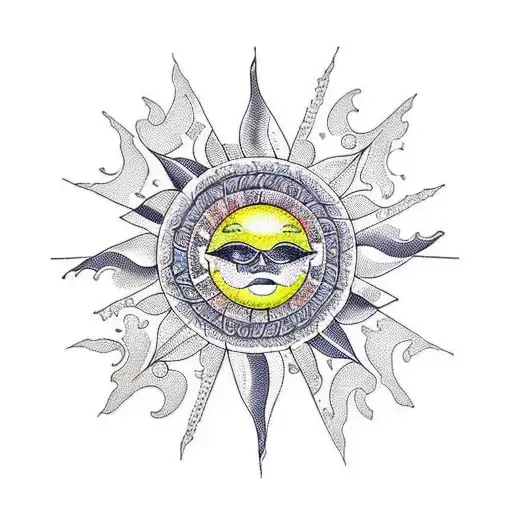 A Vibrant Sun With Intricate Patterns Representing Harmony And Peace
