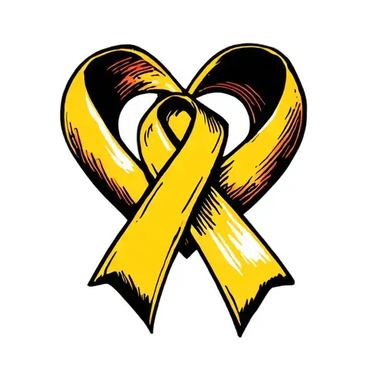 Ptsd Awareness Ribbon Childhood Cancer Ribbon Intertwined Heart
