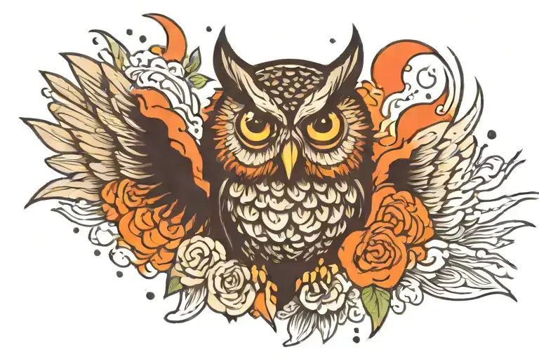 Owl On Exploding Volcano