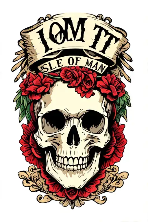 Iom Tt Isle Of Man Incorporating A Skull Design