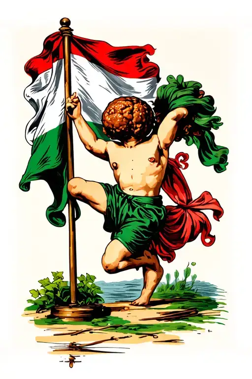 Meatball Dancing On Italian Flag Pole