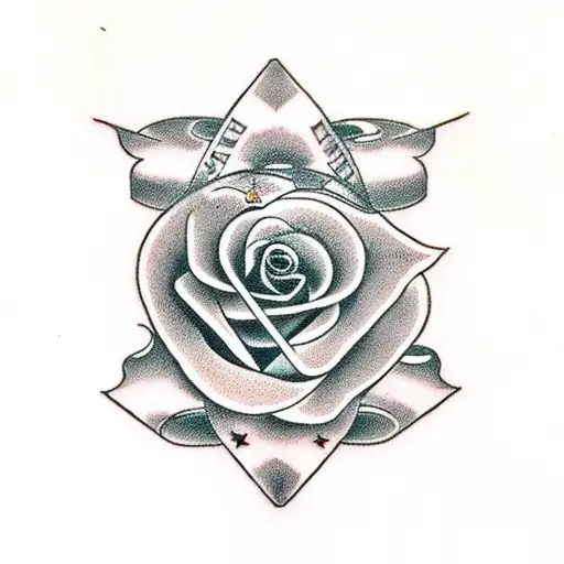 March 4Th 2006 In Roman Numerals With A Rose At Both Ends