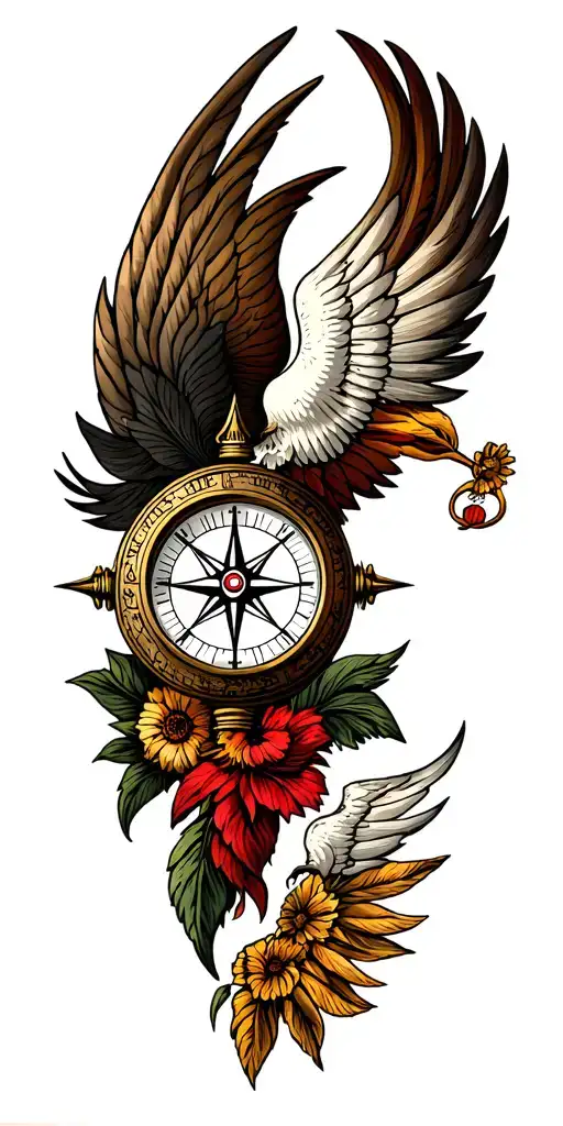 Compass Surrounded By Various