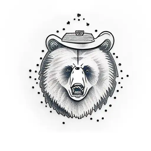 Traditional Flash Design Bear With A Sailor Hat