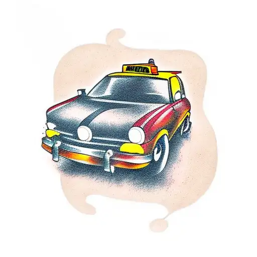 Forest With Taxi Cab