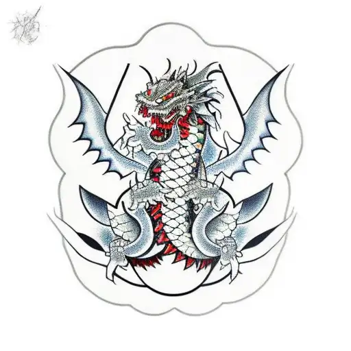 A Traditional Japanese Dragon With Sharingan Eyes