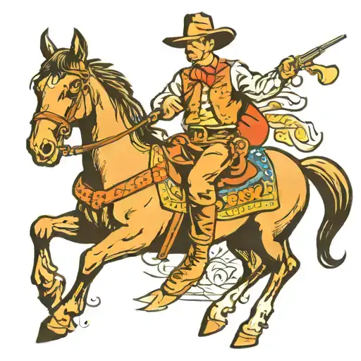 Cowboy With Horse
