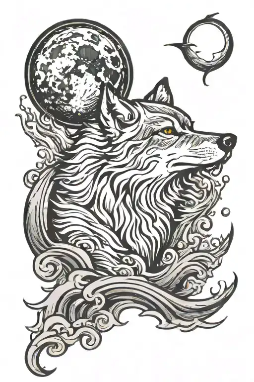 Wolf Moon Water Waves