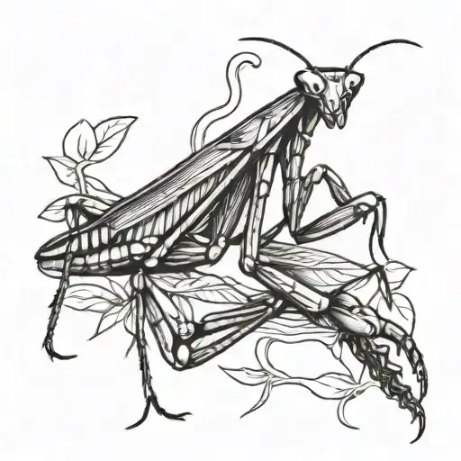 Praying Mantis Black And White