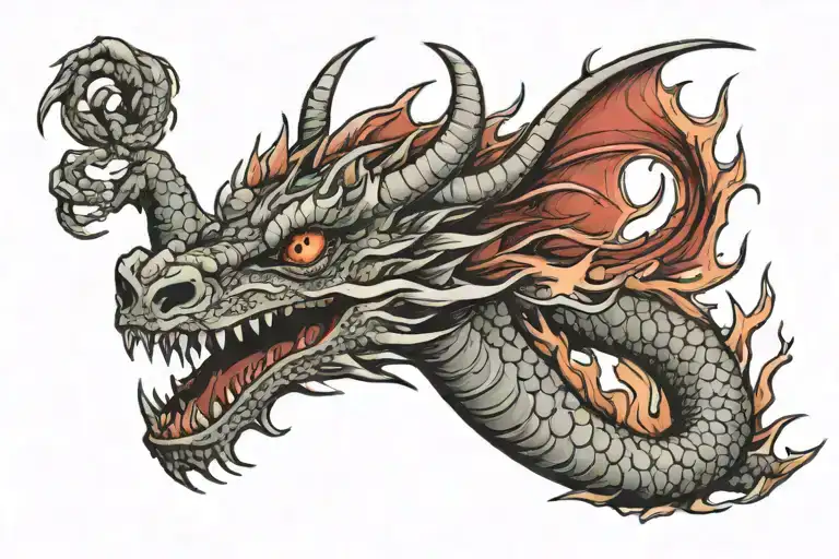 Dragon Emerging Victoriously From The Ashes