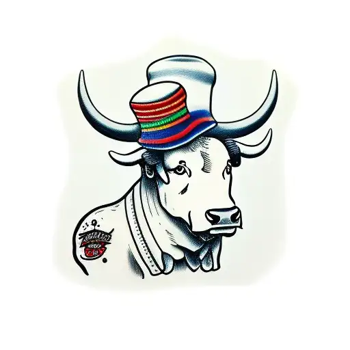 Bull With Bob Hat