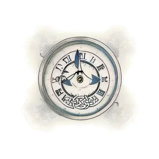 Celtic Know With Antique Clock