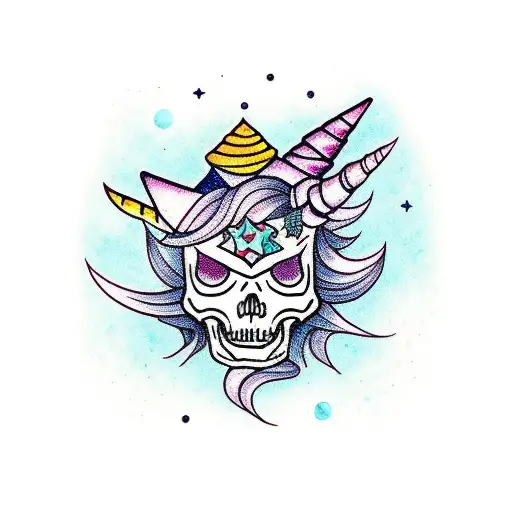 Cute Dark Skeleton Unicorn