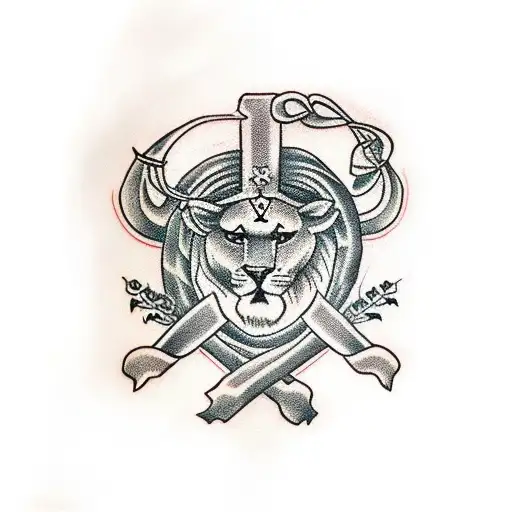 Christian Cross Lion Holly Marry