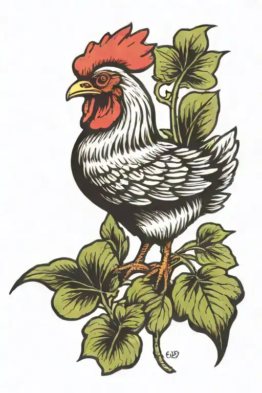 Chicken With 4 Leaf Clover