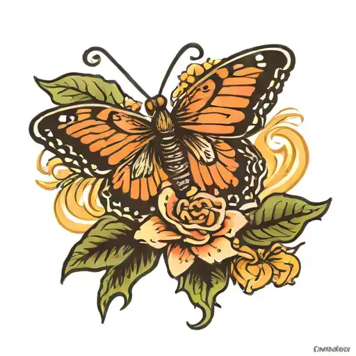 The Word Ignite With A Zinia And Butterfly