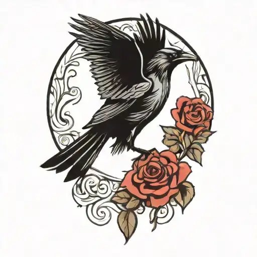 Gothic Crow Flying