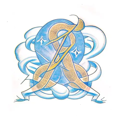 Phi Symbol With Thinking Man In One Half And His Reflection In The Other