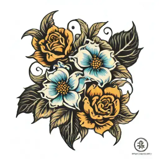 Black And Blue Flower Cover Up