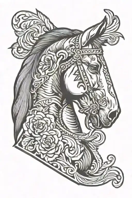 Horse Head Profile Western