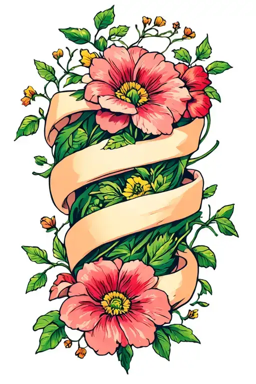 Flowers And Vines Wrapping Around Arm