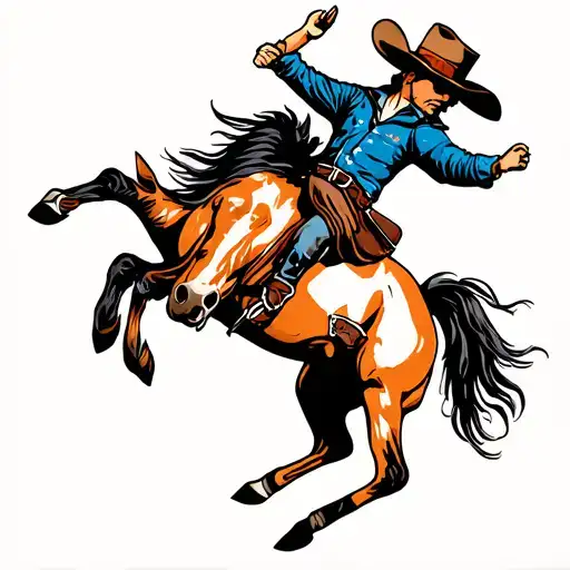 Rodeo Bucking Horse Cowboy