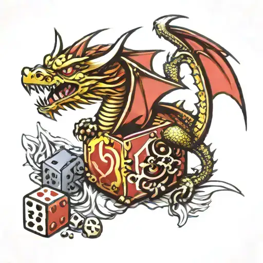 Dragon Atop A Dice Tower