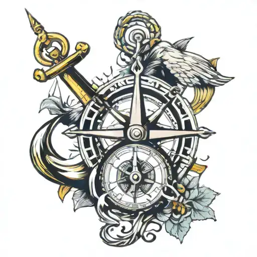 Compass Mermaid Anchor