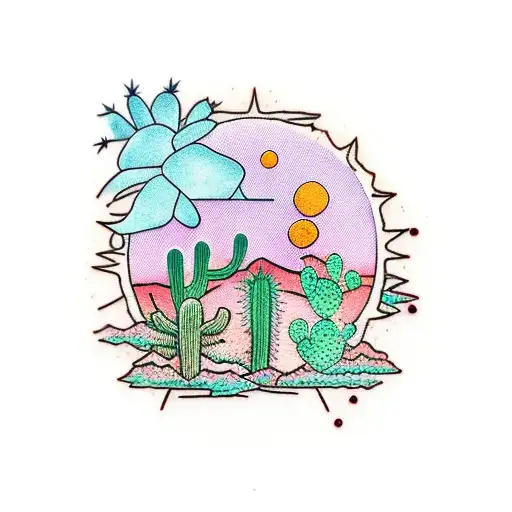Arizona Desert With A Cactus