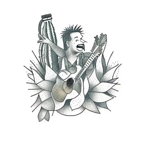 Cactus Playing Guitar
