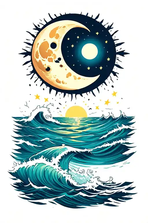 Moon And Sea