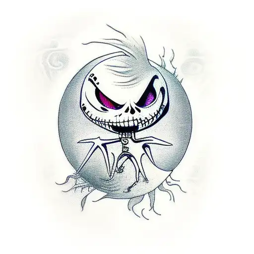 Jack And Sally Skellington Yin Yang Black And Purple
