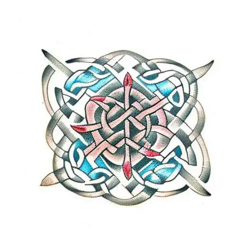 Celtic Knot For Sisters With Flowers