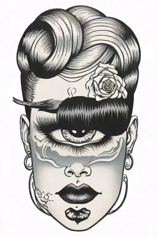 Pinup Girl Goth Black Eyes