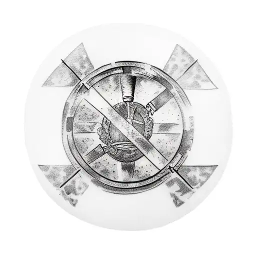 Roman Empire Symbol On A Shield With Thunder Raining Down