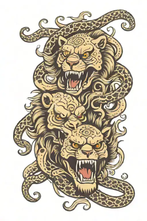 Skulls Snakes Lion
