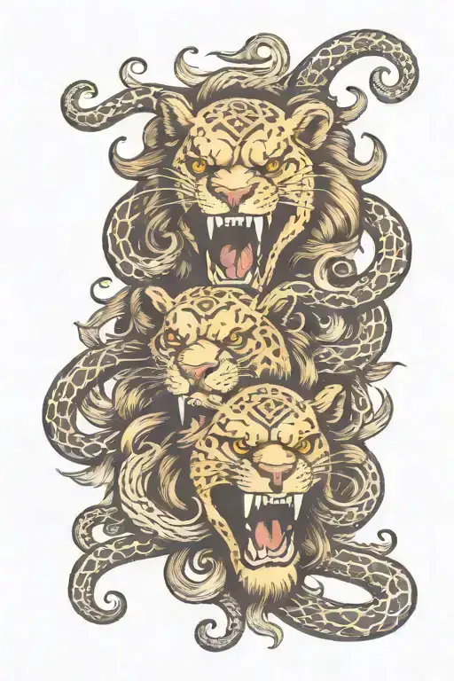 Skulls Snakes Lion
